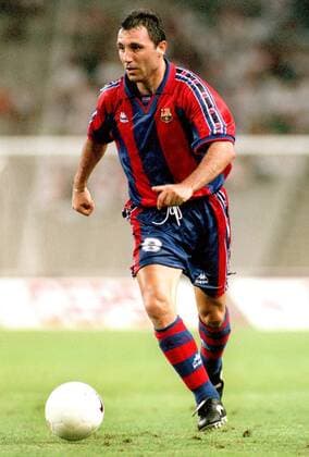 Hristo Stoichkov (Barca) am Ball - VERÖFFENTLICHUNGSRECHTE NUR FÜR DEUTSCHE MEDIEN Fußball Herren Saisonvorbereitung 1996 1997, FC Barcelona, Test, Testspiel, Trofeo Joan Gamper, Vneg Einzelbild Stoichkow Barcelona Dynamik,