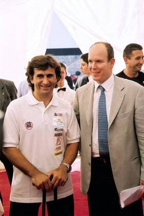 Alex Zanardi (li., Italien) und Prinz Albert von Monaco Motorsport Grand Prix Herren Großer Preis von Monaco 2003, Formel 1 Weltmeisterschaft, F1, F, GP, WM, Vdig Gruppe Monte Carlo