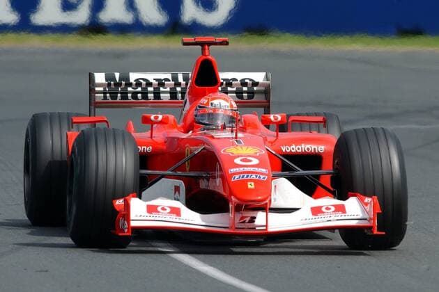 Michael Schumacher (Deutschland Ferrari) in seinem Boliden Motorsport Grand Prix Herren Großer Preis von Australien 2003, Formel 1 Weltmeisterschaft, F1, F, GP, WM, Vdig, Einzelbild Albert Park Melbourne