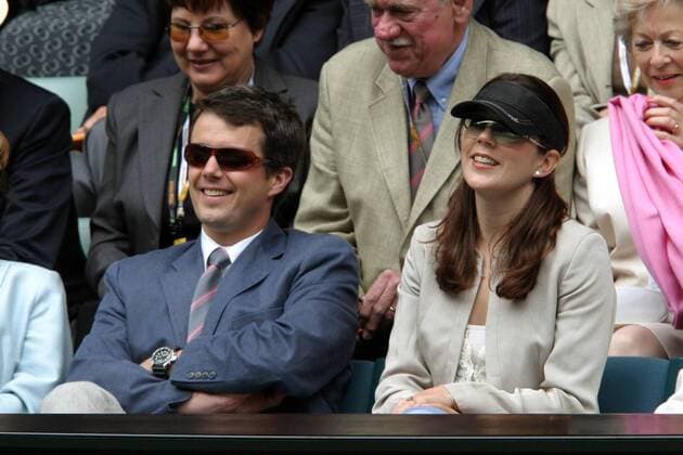 Der dänische Kronprinz Frederik mit seiner Verlobten Mary Donaldson (Australien) zu Gast bei den Australian Open 2004 Tennis Herren Australian Open 2004, Grand Slam, ATP-Tour, Gruppe Melbourne