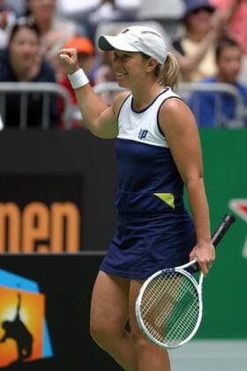 Lisa Raymond (USA) - Siegesjubel Tennis Damen Australian Open 2004, Grand Slam, WTA-Tour Einzelbild Melbourne Freude,
