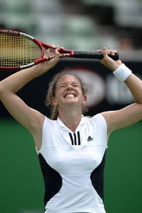 Patty Schnyder (Schweiz) - Siegesjubel Tennis Damen Australian Open 2004, Grand Slam, WTA-Tour Einzelbild Melbourne Glück, Freude, Begeisterung,