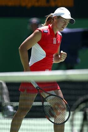 Justine Henin-Hardenne (Belgien) - Jubel Tennis Damen Australian Open 2004, Grand Slam, WTA-Tour, Einzelbild Melbourne