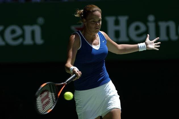 Lindsay Davenport (USA) - Vorhand Tennis Damen Australian Open 2004, Grand Slam, WTA-Tour, Einzelbild Melbourne Dynamik,