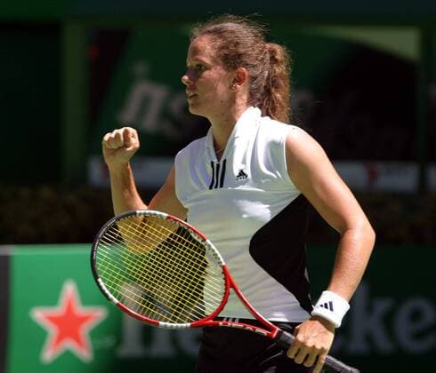 Patty Schnyder (Schweiz) - Jubel Tennis Damen Australian Open 2004, Grand Slam, WTA-Tour Einzelbild Melbourne Freude,
