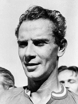 Hugo Koblet (Schweiz) Radsport Herren Straßenradsport 1951, Straße, Rad, Vneg, Vsw Porträt Zermatt
