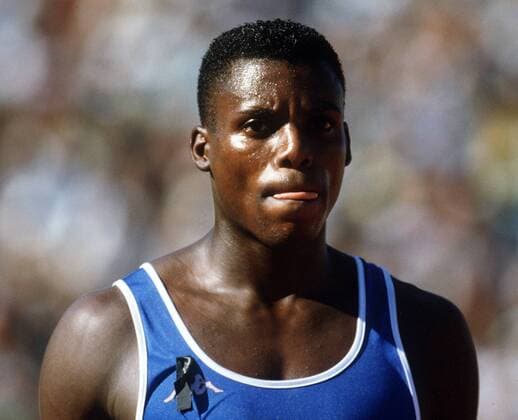 Carl Lewis (USA) konzentriert Leichtathletik WM Herren Weltmeisterschaft 1987 Einzelbild Aufnahmedatum geschätzt Rom Konzentration,