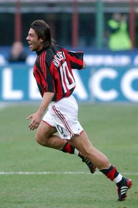Rui Manuel Costa (Milan) - Torjubel Fußball Herren Serie A 2003 2004, 1. Italienische Liga, AC Mailand, Vdig Einzelbild Mailand Freude,