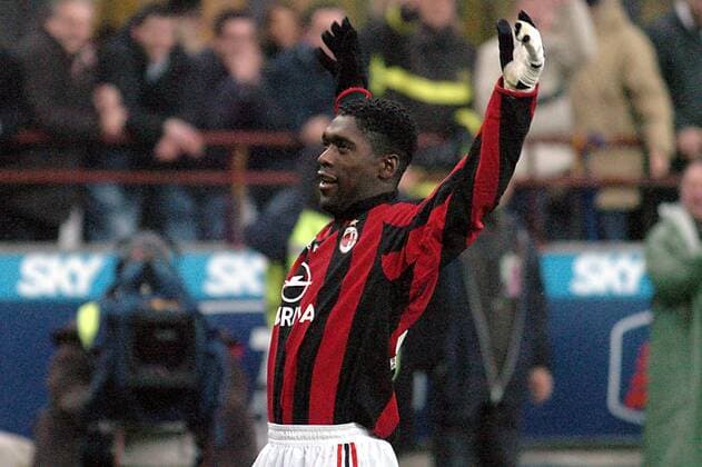 Clarence Seedorf (Milan) - Torjubel Fußball Herren Serie A 2003 2004, 1. Italienische Liga, AC Mailand Einzelbild Mailand Freude,
