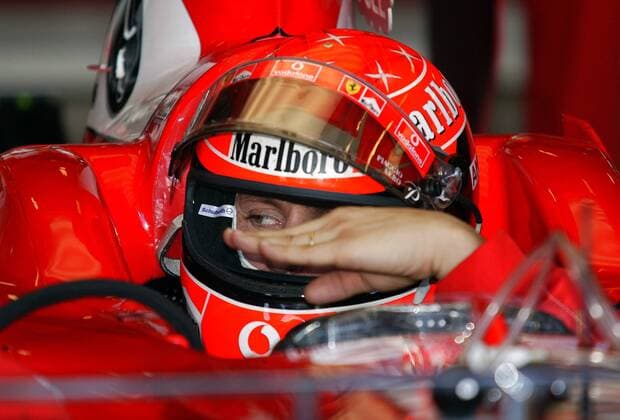 Michael Schumacher (Deutschland Ferrari) im Cockpit seines Boliden Motorsport Grand Prix Herren Großer Preis von Australien 2004, Formel 1 Weltmeisterschaft, F1, F, GP, WM, Qualifying, Vdig Einzelbild Albert Park Melbourne