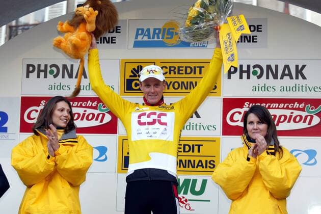 Jörg Jaksche (Deutschland CSC) - Siegerehrung Radsport Herren 71. Paris - Nizza 2004, Straßenradsport, Straße, Rad, Prolog, Vdig Gruppe Chaville - Vanves Freude,