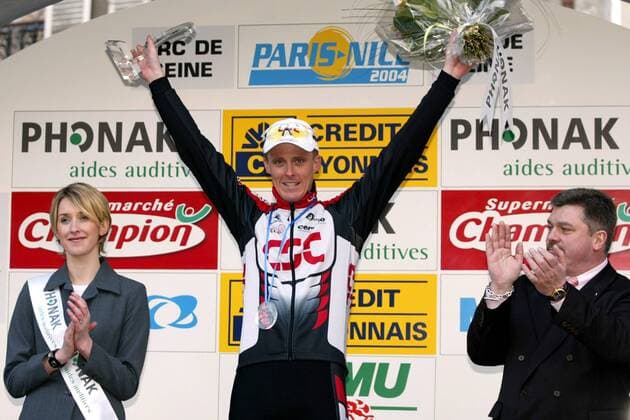 Jörg Jaksche (Deutschland CSC) - Siegerehrung Radsport Herren 71. Paris - Nizza 2004, Straßenradsport, Straße, Rad, Prolog, Vdig Gruppe Chaville - Vanves Freude,