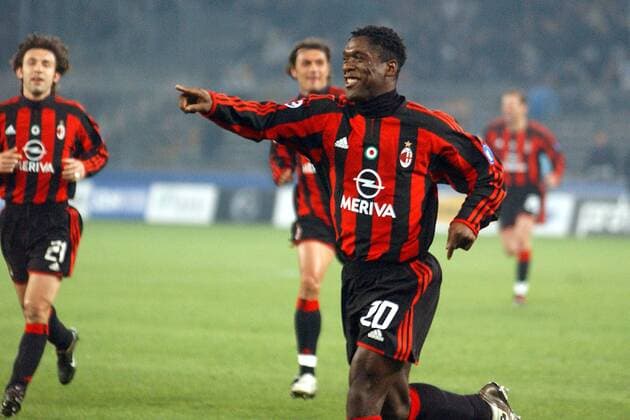 Clarence Seedorf (Milan) - Torjubel Fußball Herren Serie A 2003 2004, 1. Italienische Liga, Turin - AC Mailand 1:3 Gruppe Turin Freude, Begeisterung,
