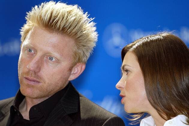 Gespräch unter Jurymitglieder - Boris Becker (li.) und Katarina Witt (beide Deutschland) Tennis Herren Laureus World Sports Award 2004, Nominierung, Sportlerwahl, Pressekonferenz, PK, Pressetermin Gruppe Sportoscar, Award, Awards, Sport, Sports Berlin