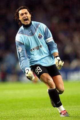 Torwart Vitor Baia (FC Porto) - Torjubel Fußball EC 1 Herren Champions League 2003 2004, FC Porto, Vdig Einzelbild Porto Freude,  