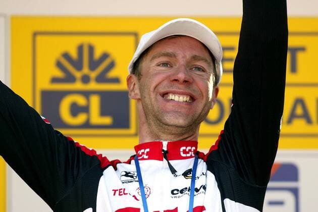 Jens Voigt (Deutschland CSC) gewinnt mit der 3.Etappe die Gesamtwertung des Criterium International Radsport Herren Criterium International 2004, Kriterium, Straßenradsport, Straße, Rad, Zeitfahren, Vdig Einzelbild 3.Etappe: Charleville Mezieres Freude,