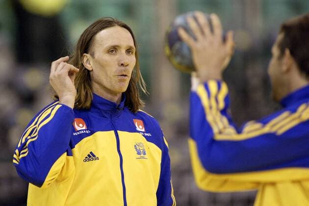 Staffan Olsson (Schweden) Handball EM Herren Europameisterschaft 2004, Nationalmannschaft, Nationalteam, Länderspiel, Vdig Einzelbild Ljubljana