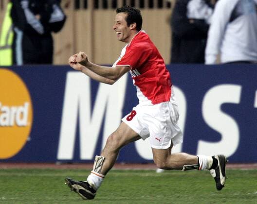 Ludovic Giuly (Monaco) - Torjubel Fußball EC 1 Herren Champions League 2003 2004, AS Monaco, Viertelfinale, Rückspiel, Vdig Einzelbild Monaco Glück Freude, Begeisterung,