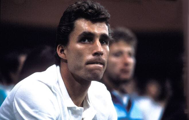 Ivan Lendl (USA) nachdenklich Tennis Herren ATP-Tour 1985, Vdia Einzelbild Nachdenklichkeit, Skepsis,