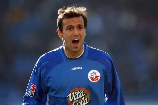 Antonio di Salvo (Rostock) wütend Fußball 1. BL Herren Saison 2003 2004, FC Hansa Rostock, Einzelbild Rostock Wut,