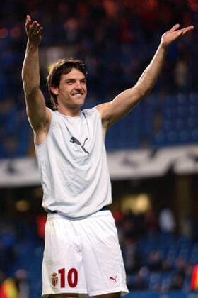 Fernando Morientes (Monaco) - Schlußjubel Fußball EC 1 Herren Champions League 2003 2004, Halbfinale, AS Monaco, Vdig Einzelbild London Freude, Begeisterung,  