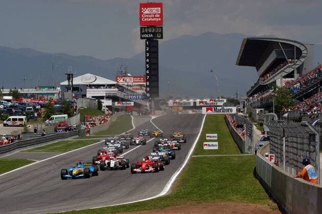 Start zum Großen Preis von Spanien 2004 Motorsport WM Herren Großer Preis von Spanien 2004, Formel 1 Weltmeisterschaft, F1, F, GP, WM, Vdig Totale Circuit de Catalunya Barcelona