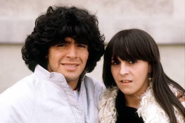Diego Armando Maradona (Barca) mit seiner Frau Claudia Villafane Fußball Herren Primera Division 1983 1984, 1. Spanische Liga, FC Barcelona, Vdia Gruppe Buenos Aires