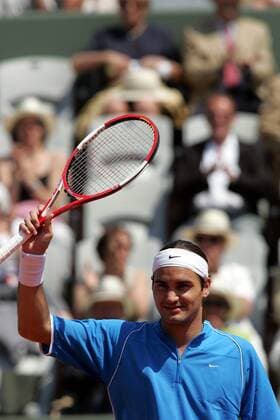 Roger Federer (Schweiz) Tennis Herren French Open 2004, Grand Slam, ATP-Tour Einzelbild Roland Garros Paris  