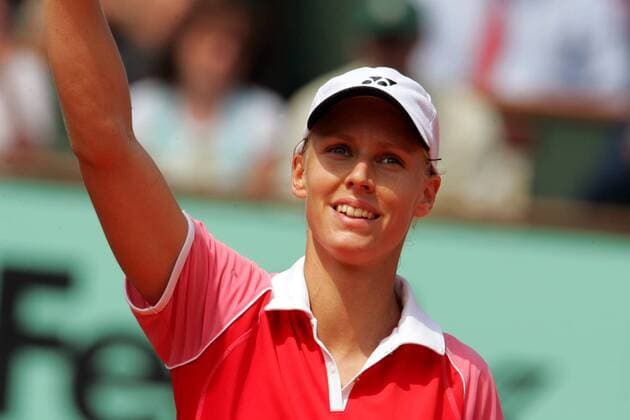 Elena Dementieva (Rußland) - Siegesjubel Tennis Damen French Open 2004, Grand Slam, WTA-Tour, Halbfinale, Vdig Porträt Roland Garros Paris Freude,  