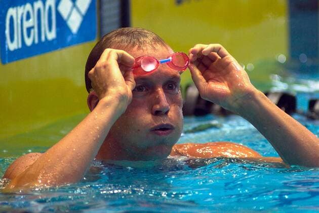 Lars Conrad (Deutschland) atmet tief durch Schwimmen LM Herren Deutsche Meisterschaft 2004, Landesmeisterschaft, DM, Schwimmsport Einzelbild Berlin