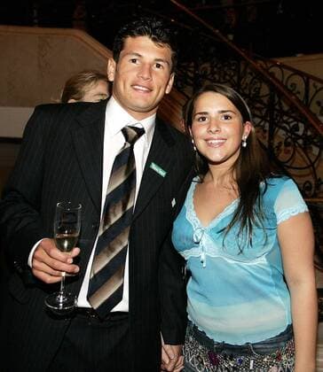 Nelson Haedo Valdez (Bremen) mit seiner Freundin Laurie auf dem Festbankett anlässlich des DFB-Pokalsieges Fußball 1. BL Herren DFB-Pokal 2003 2004, SV Werder Bremen, Pokalsieg, Pokalsieger, Pokalfeier, Bankett, Festbankett, Gruppe Berlin