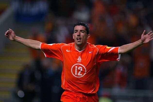 Roy Makaay (Niederlande) - Torjubel Fußball EM Herren Euro 2004, Europameisterschaft, Länderspiel, Nationalmannschaft, Nationalteam, Gruppe D Einzelbild Braga Freude  