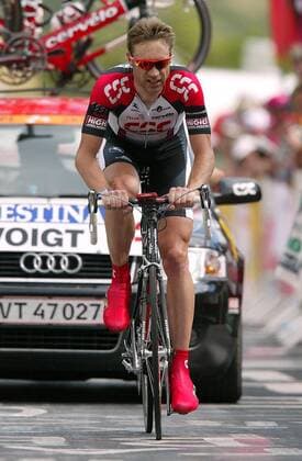 Jens Voigt (Deutschland CSC) Radsport Herren Tour de France 2004, Straßenradsport, Straße, Rad, Zeitfahren, Einzelzeitfahren, Bergzeitfahren, Einzelbild Dhuez 16. Etappe Bourg d Oisans - L Alpe d Huez