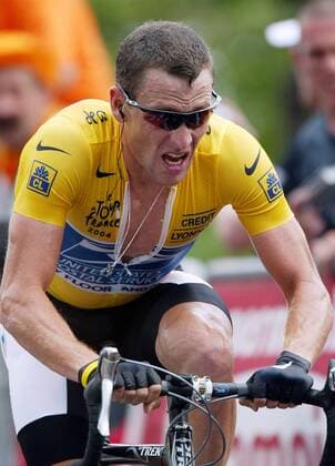 Lance Armstrong (USA US Postal Service) Radsport Herren Tour de France 2004, Straßenradsport, Straße, Rad, Zeitfahren, Einzelzeitfahren, Bergzeitfahren, Einzelbild Dhuez 16. Etappe Bourg d Oisans - L Alpe d Huez