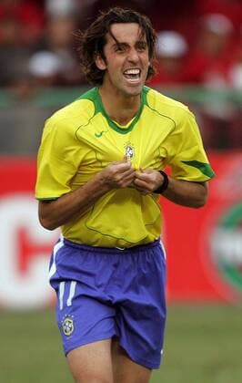 Edu (Brasilien) - Torjubel - VERÖFFENTLICHUNGSRECHTE NUR FÜR DEUTSCHE MEDIEN Fußball Länderspiel Herren Copa America 2004, Amerika, Südamerikameisterschaft, Südamerika Meisterschaft, Länderspiel, Vdig Einzelbild Lima Freude,