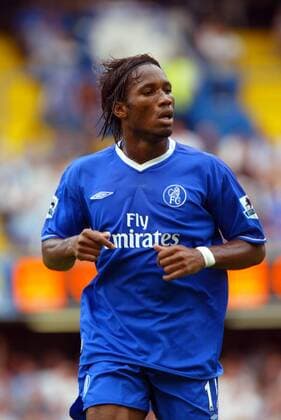 Didier Drogba (Chelsea) Fußball Herren English Premier League 2004 2005, 1. Englische Liga, Chelsea FC London Einzelbild London Dynamik,