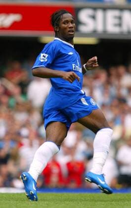 Didier Drogba (Chelsea) Fußball Herren English Premier League 2004 2005, 1. Englische Liga, Chelsea London Einzelbild London Dynamik,