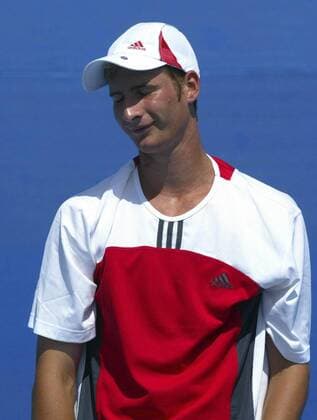 Florian Mayer (Deutschland) enttäuscht Tennis OS Sommer Herren Olympische Sommerspiele Athen 2004, Olympia, Olympiade, Spiele, Vdig Einzelbild Maroussi Enttäuschung
