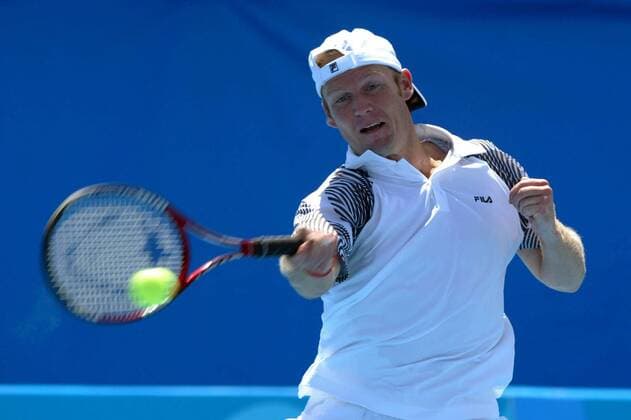 Rainer Schüttler (Deutschland) - Vorhand Tennis OS Sommer Herren Olympische Sommerspiele Athen 2004, Olympia, Olympiade, Spiele, Vdig Einzelbild Maroussi Dynamik,
