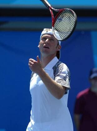 Rainer Schüttler (Deutschland) enttäuscht Tennis OS Sommer Herren Olympische Sommerspiele Athen 2004, Olympia, Olympiade, Spiele, Vdig Einzelbild Maroussi Enttäuschung