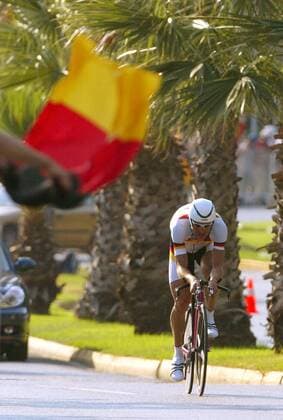 Jan Ullrich (Deutschland) Radsport OS Sommer Herren Olympische Sommerspiele Athen 2004, Olympia, Olympiade, Spiele, Straßenradsport, Straße, Rad Einzelbild Vouliagmeni