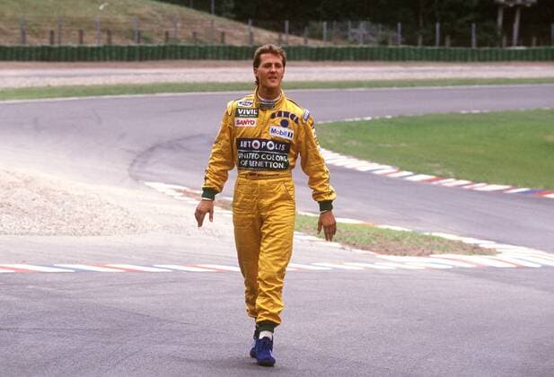 Michael Schumacher (Deutschland Benetton Ford) - Streckenbesichtigung Motorsport Grand Prix Herren Großer Preis von Deutschland 1992, Formel 1 Weltmeisterschaft, F1, F, GP, WM, Vdig Einzelbild Hockenheimring Hockenheim