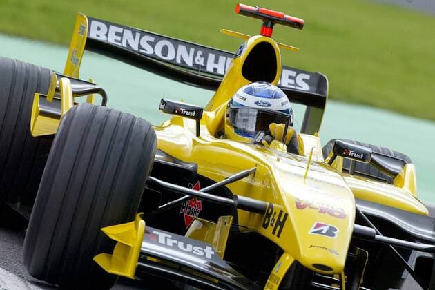 Nick Heidfeld (Deutschland Jordan-Cosworth) in seinem Boliden Motorsport Grand Prix Herren Großer Preis von Belgien 2004, Formel 1 Weltmeisterschaft, F1, F, GP, WM Einzelbild Spa-Francorchamps