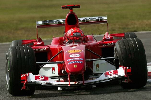 Michael Schumacher (Deutschland Ferrari) in seinem Boliden Motorsport Grand Prix Herren Großer Preis von Italien 2004, Formel 1 Weltmeisterschaft, F1, F, GP, WM, Training Einzelbild Monza