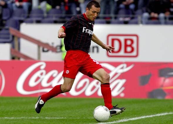 Markus Beierle (Frankfurt) am Ball Fußball 2. BL Herren Saison 2004 2005, Eintracht Frankfurt, Vdig Einzelbild Frankfurt M. Dynamik,