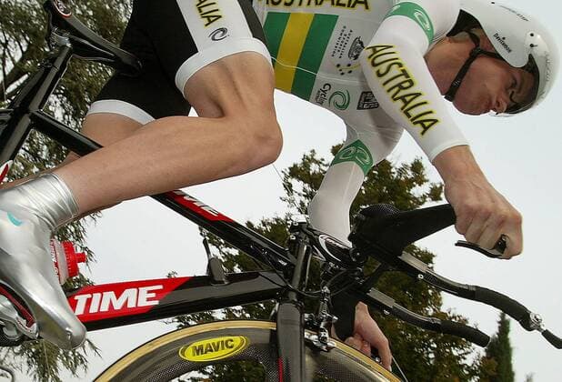 Michael Rogers (Australien) startet Radsport WM Herren Weltmeisterschaft 2004, Straßenradsport, Straße, Rad, Zeitfahren, Einzelzeitfahren Einzelbild Bardolino Verona