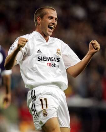 Michael Owen (Real Madrid) - Torjubel Fußball EC 1 Herren Champions League 2004 2005, Real Madrid CF Einzelbild Madrid Begeisterung, Freude,