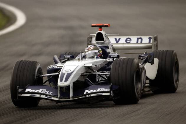 Juan Pablo Montoya (Kolumbien BMW Williams) in seinem Boliden Motorsport Grand Prix Herren Großer Preis von Brasilien 2004, Formel 1 Weltmeisterschaft, F1, F, GP, WM, Einzelbild Sao Paulo Interlagos