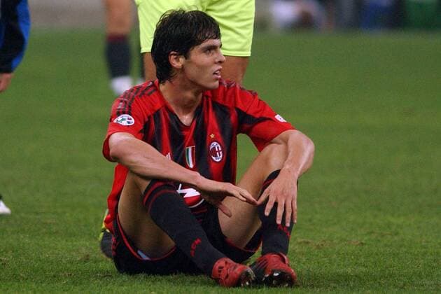 Kaka (Milan) enttäuscht am Boden Fußball Herren Serie A 2004 2005, 1. Italienische Liga, AC Mailand, Vdig Einzelbild Mailand Enttäuschung,