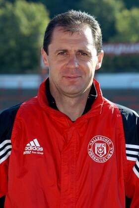 Trainer Hermann Andreev (Hallescher FC) Fußball Herren NOFV Oberliga Süd 2004 2005, Nordost, HFC, Vorstellung, Präsentation, Pressetermin, Porträttermin Porträt Halle